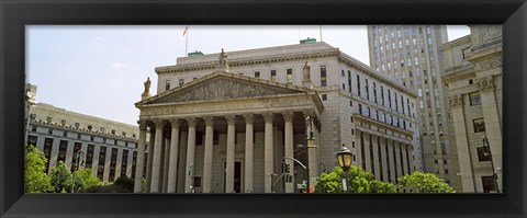 Framed Facade of a government building, US Federal Court, New York City, New York State, USA Print