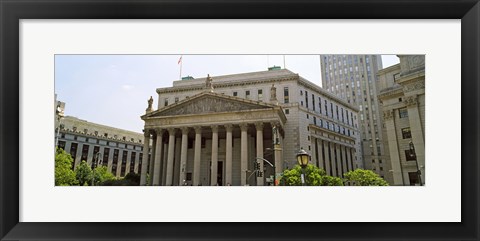 Framed Facade of a government building, US Federal Court, New York City, New York State, USA Print