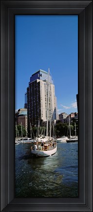 Framed Boats at North Cove Yacht Harbor, New York City (vertical) Print