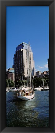 Framed Boats at North Cove Yacht Harbor, New York City (vertical) Print