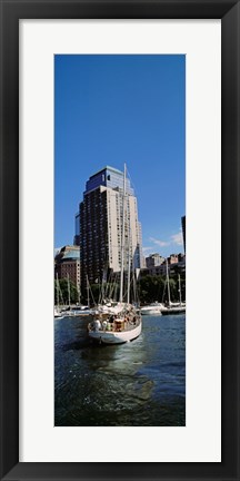 Framed Boats at North Cove Yacht Harbor, New York City (vertical) Print