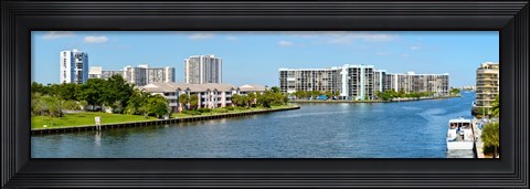 Framed Buildings on Intracoastal Waterway, Hollywood Beach, Hollywood, Florida Print