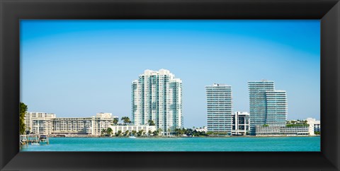 Framed Modern buildings at the waterfront, Miami, Florida, USA 2013 Print