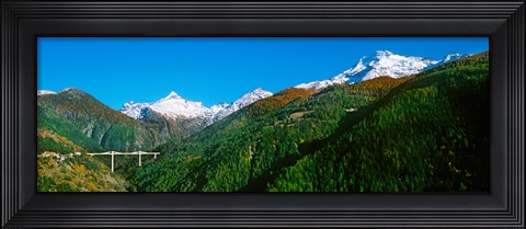 Framed Bridge at Simplon Pass road in autumn, Valais Canton, Switzerland Print
