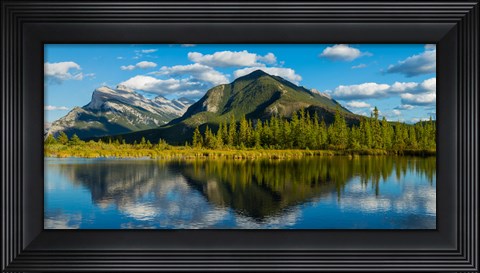 Framed Mount Rundle and Sulphur Mountain reflecting in Vermilion Lake in the Bow River valley at Banff National Park, Alberta, Canada Print