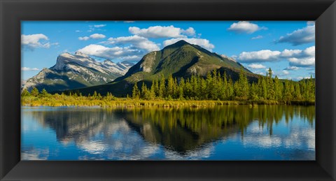 Framed Mount Rundle and Sulphur Mountain reflecting in Vermilion Lake in the Bow River valley at Banff National Park, Alberta, Canada Print