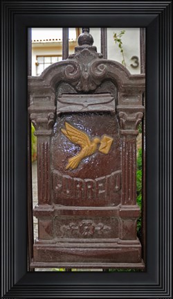 Framed Mailbox on a gate of a house, Rio De Janeiro, Brazil Print