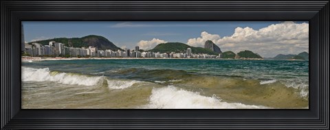 Framed Waves on Copacabana Beach with Sugarloaf Mountain in background, Rio De Janeiro, Brazil Print