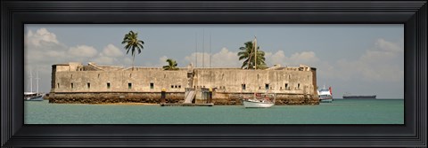 Framed Historical fortification in Baia De Todos Os Santos, Salvador, Bahia, Brazil Print