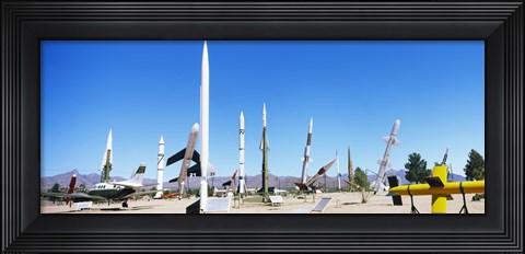 Framed Missiles at a museum, White Sands Missile Range Museum, Alamogordo, New Mexico Print
