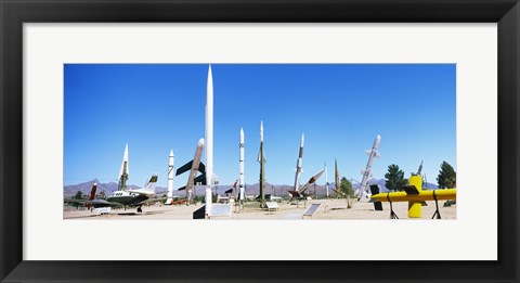 Framed Missiles at a museum, White Sands Missile Range Museum, Alamogordo, New Mexico Print