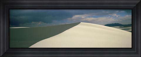 Framed Hill of White Sands with Stormy Skies Print