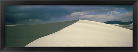 Framed Hill of White Sands with Stormy Skies Print