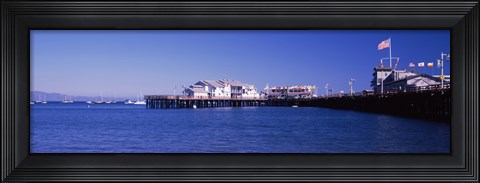 Framed Harbor and Stearns Wharf, Santa Barbara, California Print