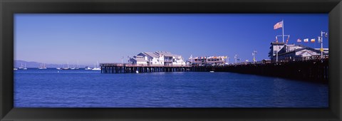 Framed Harbor and Stearns Wharf, Santa Barbara, California Print