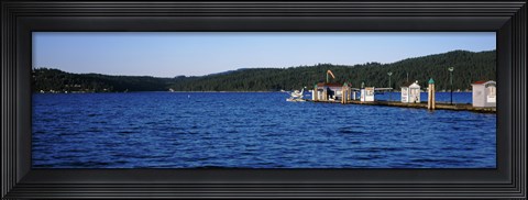 Framed Jetty at Lake Coeur d&#39;Alene, Idaho, USA Print