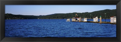 Framed Jetty at Lake Coeur d&#39;Alene, Idaho, USA Print