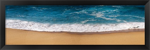 Framed Beach shoreline in Todos Santos, Baja California Sur, Mexico Print