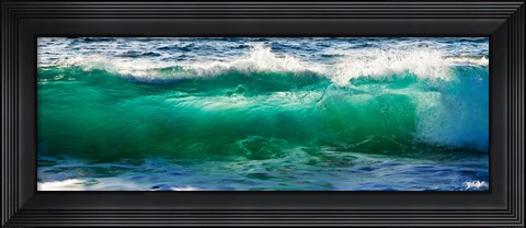Framed Wave splashing on the beach, Todos Santos, Baja California Sur, Mexico Print