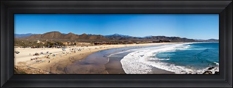 Framed Tourists at Cerritos Beach, Todos Santos, Baja California Sur, Mexico Print
