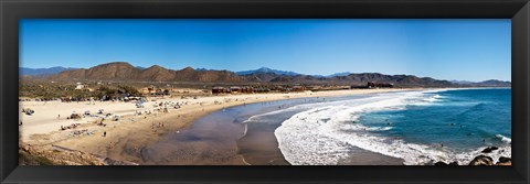 Framed Tourists at Cerritos Beach, Todos Santos, Baja California Sur, Mexico Print
