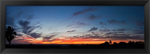 Framed Silhouette of trees at sunset, Todos Santos, Baja California, Mexico Print