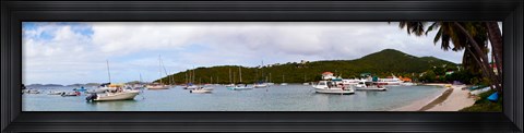 Framed Boats at harbor, Cruz Bay, St. John, US Virgin Islands Print