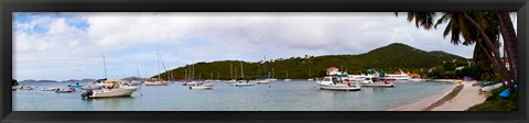 Framed Boats at harbor, Cruz Bay, St. John, US Virgin Islands Print