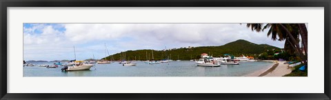 Framed Boats at harbor, Cruz Bay, St. John, US Virgin Islands Print