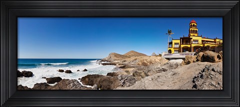 Framed Hacienda Cerritos on the Pacific Ocean, Todos Santos, Baja California Sur, Mexico Print