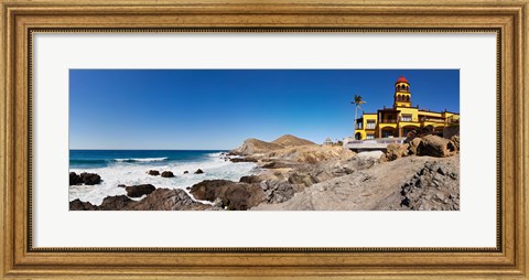 Framed Hacienda Cerritos on the Pacific Ocean, Todos Santos, Baja California Sur, Mexico Print