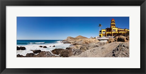 Framed Hacienda Cerritos on the Pacific Ocean, Todos Santos, Baja California Sur, Mexico Print