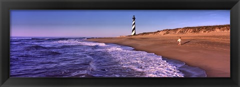 Framed Lighthouse on the beach, Cape Hatteras, North Carolina, USA Print