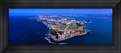 Framed Aerial view of the Morro Castle, San Juan, Puerto Rico Print