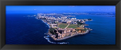 Framed Aerial view of the Morro Castle, San Juan, Puerto Rico Print