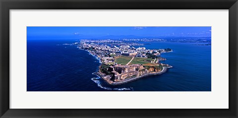 Framed Aerial view of the Morro Castle, San Juan, Puerto Rico Print