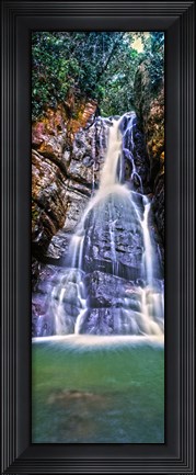 Framed Waterfall in a forest, La Mina Falls, Caribbean National Forest, Puerto Rico Print