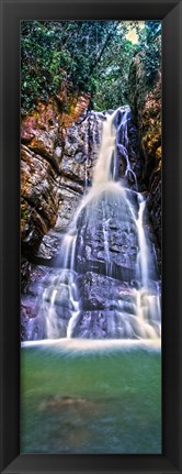 Framed Waterfall in a forest, La Mina Falls, Caribbean National Forest, Puerto Rico Print