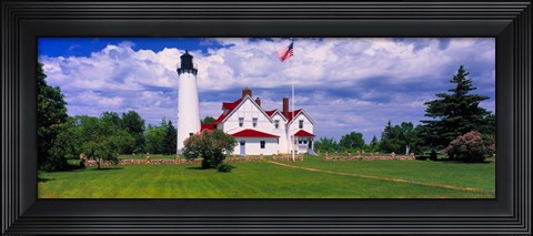 Framed Clouds over the Point Iroquois Lighthouse, Michigan, USA Print