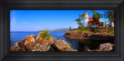Framed Eagle Harbor Lighthouse at coast, Michigan, USA Print