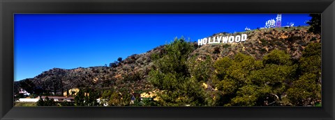 Framed Low angle view of Hollywood Sign, Hollywood Hills, Hollywood, Los Angeles, California, USA Print