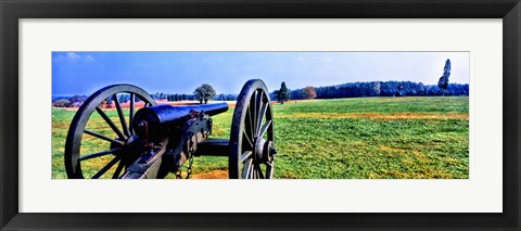 Framed Cannon at Manassas National Battlefield Park, Manassas, Prince William County, Virginia, USA Print