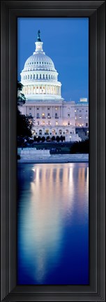 Framed Capitol Building Reflecting in the Water, Washington DC Print