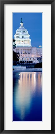 Framed Capitol Building Reflecting in the Water, Washington DC Print