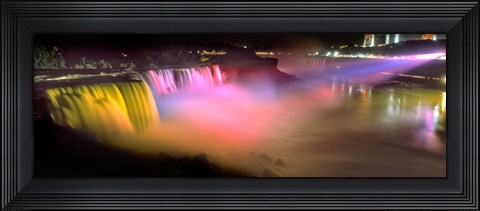 Framed Niagara Falls at night, Niagara River, Niagara County, New York State Print