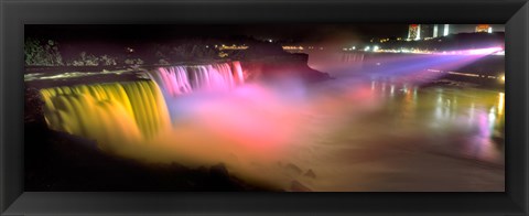 Framed Niagara Falls at night, Niagara River, Niagara County, New York State Print