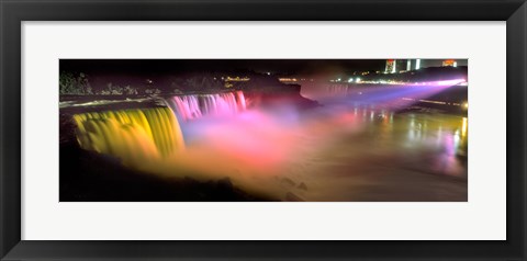 Framed Niagara Falls at night, Niagara River, Niagara County, New York State Print