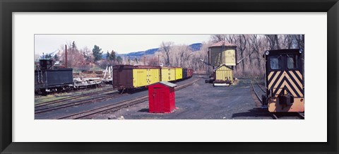 Framed Old train terminal, Chama, New Mexico Print