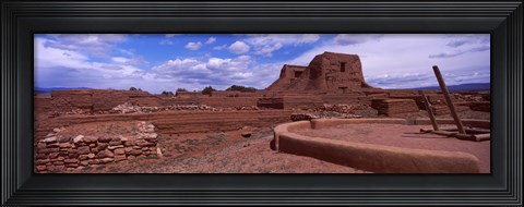 Framed Pecos Pueblo mission church ruins, Pecos National Historical Park, New Mexico, USA Print