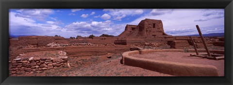 Framed Pecos Pueblo mission church ruins, Pecos National Historical Park, New Mexico, USA Print